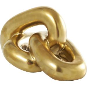 imageDeco 79 Ceramic Chain Decorative Sculpture 3 Link Home Decor Statue Accent Figurine 11quot x 7quot x 6quot SilverGold