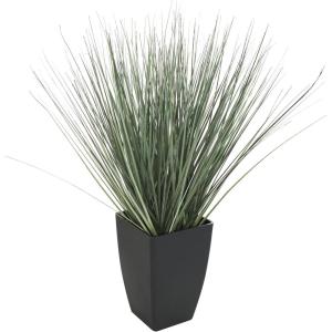 imageDeco 79 Faux Foliage Onion Grass Artificial Plant with Black Plastic Pot 16quot x 15quot x 19quot Green1ft 7in