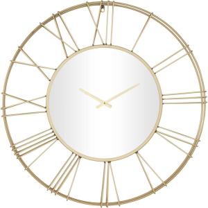 imageDeco 79 Metal Decorative Wall Clock Open Frame Wall Clock for Home with Center Mirror Wall Clock for Room 30quot x 2quot x 30quot GoldGold