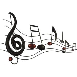 imageDeco 79 Metal Musical Notes Home Wall Decor Wavy Wall Sculpture Wall Art 49quot x 1quot x 21quot BlackBrown
