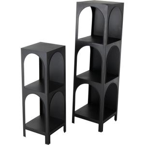 imageDeco 79 Traditional Wood Rectangle Shelving Unit 16quot x 12quot x 40quot WhiteBlack