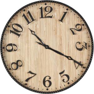 imageDeco 79 Wood Decorative Clock  Carved Wall Clock for Home 25quot x 3quot x 25quot BrownLight Brown