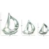 imageDeco 79 Aluminum Metal Sail Boat Decorative Sculpture Home Decor Statues Set of 3 Accent Figurines 12quot 8quot 7quotH Silver