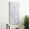imageDeco 79 Metal Scroll Home Wall Decor Wall Sculpture with Embossed Details Wall Art 19quot x 2quot x 37quot White19L x 2W
