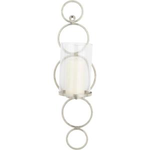 imageCosmoLiving by Cosmopolitan Metal Geometric Wall Sconce Stacked Circle with Glass Holder 7quot x 7quot x 25quot GoldSilver
