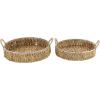 imageDeco 79 Dried Plant Handmade Woven Tray Set of 2 18quot 20quotW Brown