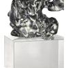 imageDeco 79 Glass Abstract Handmade Decorative Sculpture Freeform Home Decor Statue with Clear Square Base Accent Figurine 8quot x 5quot x 18quot Clear6 x 3 x 10