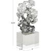 imageDeco 79 Glass Abstract Handmade Decorative Sculpture Freeform Home Decor Statue with Clear Square Base Accent Figurine 8quot x 5quot x 18quot Clear6 x 3 x 10