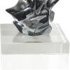imageDeco 79 Glass Abstract Handmade Decorative Sculpture Freeform Home Decor Statue with Clear Square Base Accent Figurine 8quot x 5quot x 18quot Clear8 x 5 x 18