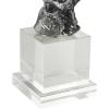 imageDeco 79 Glass Abstract Handmade Decorative Sculpture Freeform Home Decor Statue with Clear Square Base Accent Figurine 8quot x 5quot x 18quot Clear8 x 4 x 15