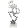 imageDeco 79 Glass Abstract Handmade Decorative Sculpture Freeform Home Decor Statue with Clear Square Base Accent Figurine 8quot x 5quot x 18quot Clear8 x 5 x 18