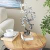 imageDeco 79 Glass Abstract Handmade Decorative Sculpture Freeform Home Decor Statue with Clear Square Base Accent Figurine 8quot x 5quot x 18quot Clear8 x 5 x 18