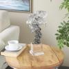 imageDeco 79 Glass Abstract Handmade Decorative Sculpture Freeform Home Decor Statue with Clear Square Base Accent Figurine 8quot x 5quot x 18quot Clear8 x 4 x 15