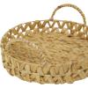 imageDeco 79 Seagrass Handmade Living Room Decor Tray Woven Ottoman Tray with Handles Set of 3 Serving Tray 19quot 16quot 14quot W Brown186