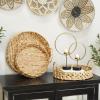 imageDeco 79 Seagrass Handmade Living Room Decor Tray Woven Ottoman Tray with Handles Set of 3 Serving Tray 19quot 16quot 14quot W Brown186