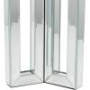 imageDeco 79 Wood Pillar 3 Plate Candle Holder with Mirrored Accents 7quot x 7quot x 21quot Silver