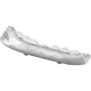 imageDeco 79 Aluminum Metal Living Room Decor Tray Live Edge Ottoman Tray Serving Tray 19quot x 7quot x 4quot Silver