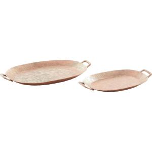 imageDeco 79 Aluminum Metal Tray Set of 2 27quot 22quotW Bronze