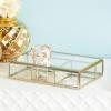 imageCosmoLiving by Cosmopolitan Glass Decorative Jewelry Box Jewelry Organizer with Clear Glass Jewelry Holder 9quot x 6quot x 2quot GoldGold