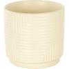 imageDeco 79 Ceramic Geometric Indoor Outdoor Planter Small Planter Pot with Layered Square Shaped Grooves Set of 3 Planters 7quot 6quot 5quotW CreamCream