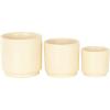 imageDeco 79 Ceramic Geometric Indoor Outdoor Planter Small Planter Pot with Layered Square Shaped Grooves Set of 3 Planters 7quot 6quot 5quotW CreamCream