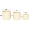imageDeco 79 Ceramic Geometric Indoor Outdoor Planter Small Planter Pot with Layered Square Shaped Grooves Set of 3 Planters 7quot 6quot 5quotW CreamCream