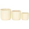 imageDeco 79 Ceramic Geometric Indoor Outdoor Planter Small Planter Pot with Layered Square Shaped Grooves Set of 3 Planters 7quot 6quot 5quotW CreamCream