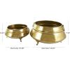 imageDeco 79 Ceramic Indoor Outdoor Planter Small Planter Pot with Layered Square Shaped Grooves Set of 3 Planters 7quot 6quot 4quotH GrayGold