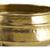 imageDeco 79 Ceramic Indoor Outdoor Planter Small Planter Pot with Layered Square Shaped Grooves Set of 3 Planters 7quot 6quot 4quotH GrayGold