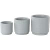 imageDeco 79 Ceramic Indoor Outdoor Planter Small Planter Pot with Layered Square Shaped Grooves Set of 3 Planters 7quot 6quot 4quotH GrayGray