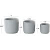 imageDeco 79 Ceramic Indoor Outdoor Planter Small Planter Pot with Layered Square Shaped Grooves Set of 3 Planters 7quot 6quot 4quotH GrayGray