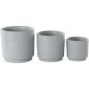 imageDeco 79 Ceramic Indoor Outdoor Planter Small Planter Pot with Layered Square Shaped Grooves Set of 3 Planters 7quot 6quot 4quotH GrayGray