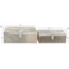 imageDeco 79 Leather Handmade Box with Hinged Lid Set of 2 17quot 14quotW Gray