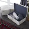 imageDeco 79 Leather Handmade Box with Hinged Lid Set of 2 17quot 14quotW Gray