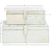 imageDeco 79 Leather Handmade Decorative Box Cowhide Storage Decorative Keepsake Boxes with Silver Foil Accents Set of 2 Storage Boxes 17quot 14quotW Silver