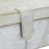 imageDeco 79 Leather Handmade Decorative Box Cowhide Storage Decorative Keepsake Boxes with Silver Foil Accents Set of 2 Storage Boxes 17quot 14quotW Silver