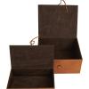 imageDeco 79 Leather Handmade Decorative Box Storage Decorative Keepsake Boxes with Leather Loop Closure and Detailed Stitching Set of 2 Storage Boxes 11quot 10quot W Brown