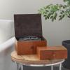 imageDeco 79 Leather Handmade Decorative Box Storage Decorative Keepsake Boxes with Leather Loop Closure and Detailed Stitching Set of 2 Storage Boxes 11quot 10quot W Brown