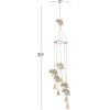 imageDeco 79 Metal Elephant Indoor Outdoor Embellished Windchime with Glass Beads and Cone Bells 5quot x 5quot x 39quot Gold