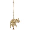 imageDeco 79 Metal Elephant Indoor Outdoor Embellished Windchime with Glass Beads and Cone Bells 5quot x 5quot x 39quot Gold