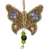 imageDeco 79 Metal Embellished Butterfly Windchime with Glass Beads and Cone Bells 5quot x 5quot x 39quot Gold