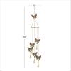 imageDeco 79 Metal Embellished Butterfly Windchime with Glass Beads and Cone Bells 5quot x 5quot x 39quot Gold