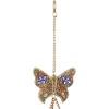 imageDeco 79 Metal Embellished Butterfly Windchime with Glass Beads and Cone Bells 5quot x 5quot x 39quot Gold