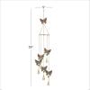 imageDeco 79 Metal Embellished Butterfly Windchime with Glass Beads and Cone Bells 5quot x 5quot x 39quot Gold