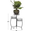imageDeco 79 Metal Starburst Indoor Outdoor Plantstand Indoor Outdoor 3 Tier Plant Shelf Plant Stand 18quot x 19quot x 22quot Black