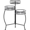 imageDeco 79 Metal Starburst Indoor Outdoor Plantstand Indoor Outdoor 3 Tier Plant Shelf Plant Stand 18quot x 19quot x 22quot Black