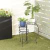 imageDeco 79 Metal Starburst Indoor Outdoor Plantstand Indoor Outdoor 3 Tier Plant Shelf Plant Stand 18quot x 19quot x 22quot Black