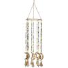 imageDeco 79 Metal Sun Stars Windchime with Glass Beads and Cone Bells 7quot x 7quot x 26quot GoldGold
