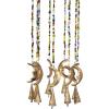imageDeco 79 Metal Sun Stars Windchime with Glass Beads and Cone Bells 7quot x 7quot x 26quot GoldGold