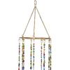 imageDeco 79 Metal Sun Stars Windchime with Glass Beads and Cone Bells 7quot x 7quot x 26quot GoldGold